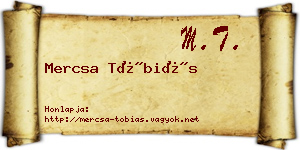 Mercsa Tóbiás névjegykártya